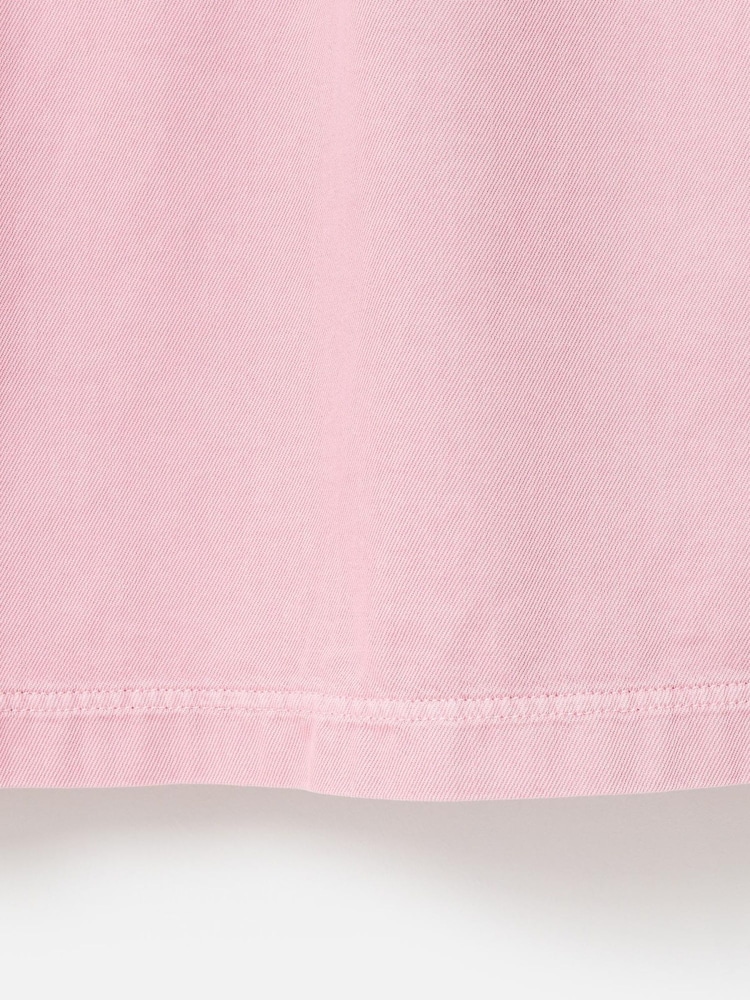 Oliver Bonas Pink 100% Cotton Washed  Denim Quarter Zip Mini Dress - Image 8 of 8