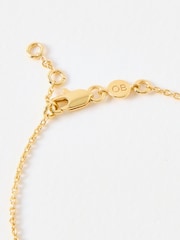 Oliver Bonas Gold Plated Dahlia Opalite Flower Charm Chain Bracelet - Image 3 of 3
