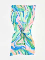 Oliver Bonas Multicoloured Green Foil Zebra Print Pleated Lightweight Scarf - Imagen 2 de 4
