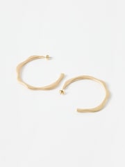 Oliver Bonas Gold Tone Large Noa Scalloped Earrings - Image 3 of 4