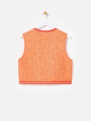 Oliver Bonas Red Textured Knitted Tie Waistcoat - Image 2 of 5