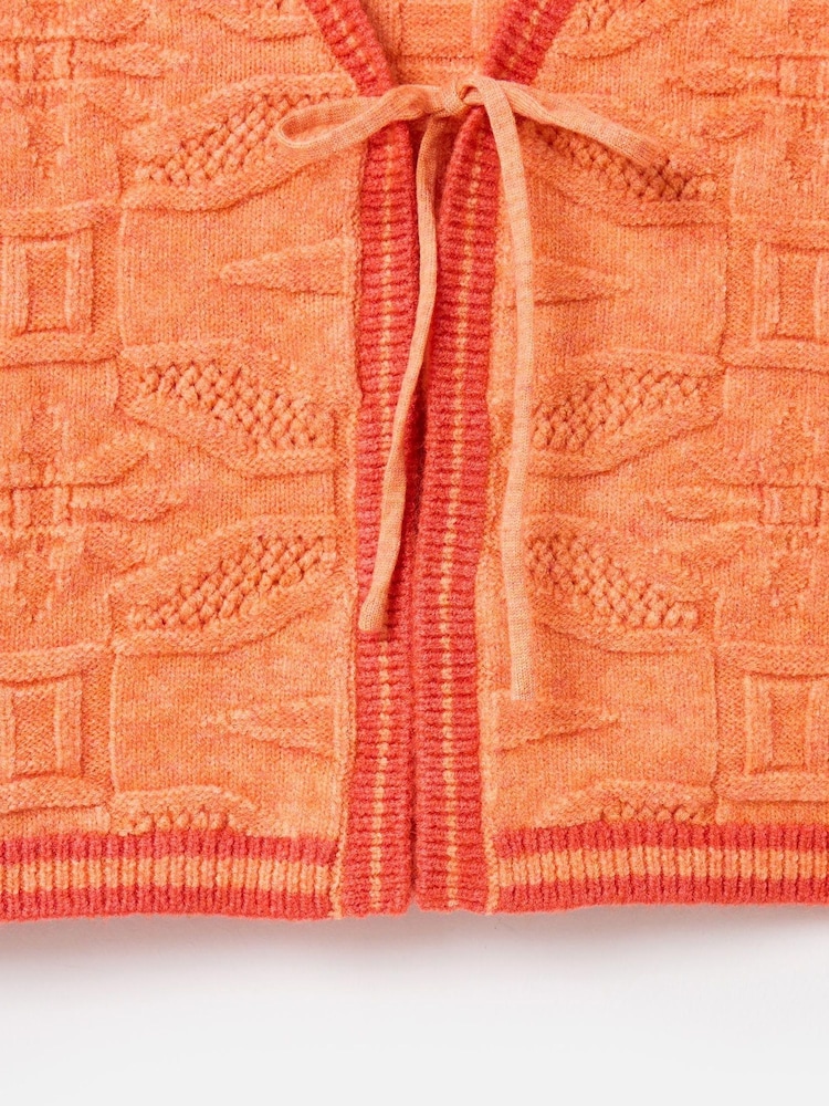 Oliver Bonas Red Textured Knitted Tie Waistcoat - Image 5 of 5