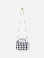 Oliver Bonas Black Viv Monochrome Gingham Clutch Bag - Image 2 of 6