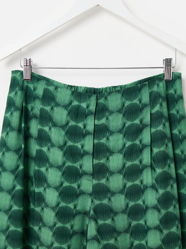 Oliver Bonas Green Geometric Circle Wide Leg Trousers - Image 2 of 5