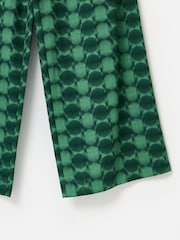Oliver Bonas Green Geometric Circle Wide Leg Trousers - Image 5 of 5
