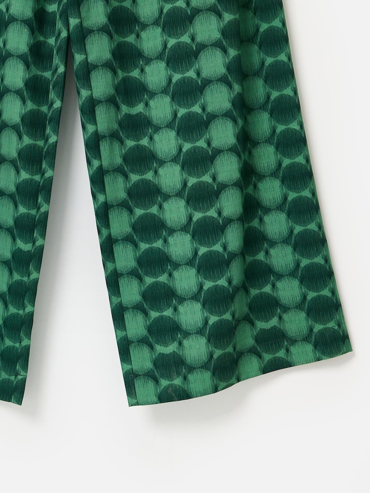 Oliver Bonas Green Geometric Circle Wide Leg Trousers - Image 5 of 5