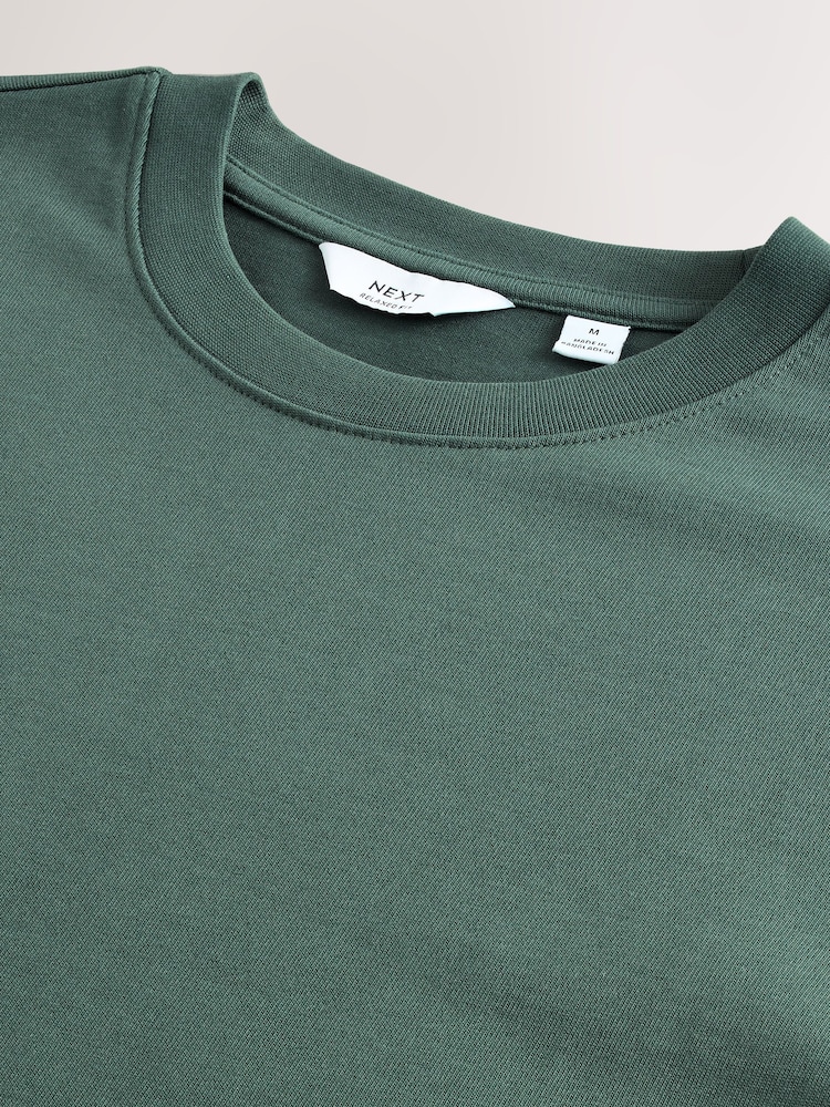 Green Long Sleeve Relaxed Fit Heavyweight T-Shirt - Image 3 of 3