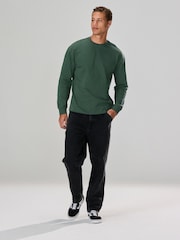 zelena - Long Sleeve Relaxed Fit Heavyweight T-Shirt - Slika 4 iz 7