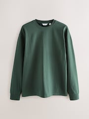 zelena - Long Sleeve Relaxed Fit Heavyweight T-Shirt - Slika 5 iz 7