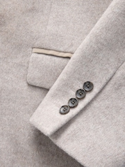 لون محايد - معطف Epsom من مزيج الصوف بنقشة متعرجة مع حواف من المخمل - صورة 10 من 11