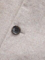 Neutral Wool Blend Herringbone Epsom With Velvet Trim Coat - Image 4 of 6