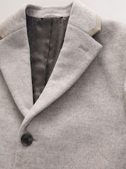 لون محايد - معطف Epsom من مزيج الصوف بنقشة متعرجة مع حواف من المخمل - صورة 8 من 11