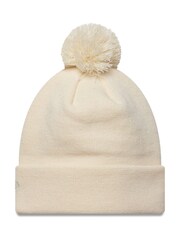 New Era Womens Cream Metallic Pom Beanie Hat - Image 2 of 2