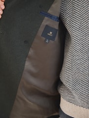 Verde - Wool Rich Double Breasted Funnel Coat - Imaginea 7 din 11