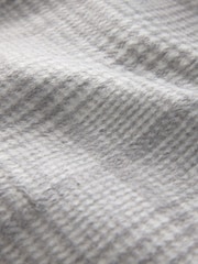 رمادي - Wool Blend Soft Touch Check Pea Coat - صورة 8 من 8