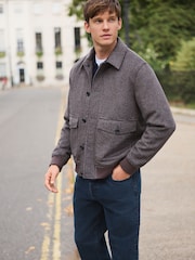 Neutral Wool Blend Soft Touch Check Jacket - Image 1 of 5