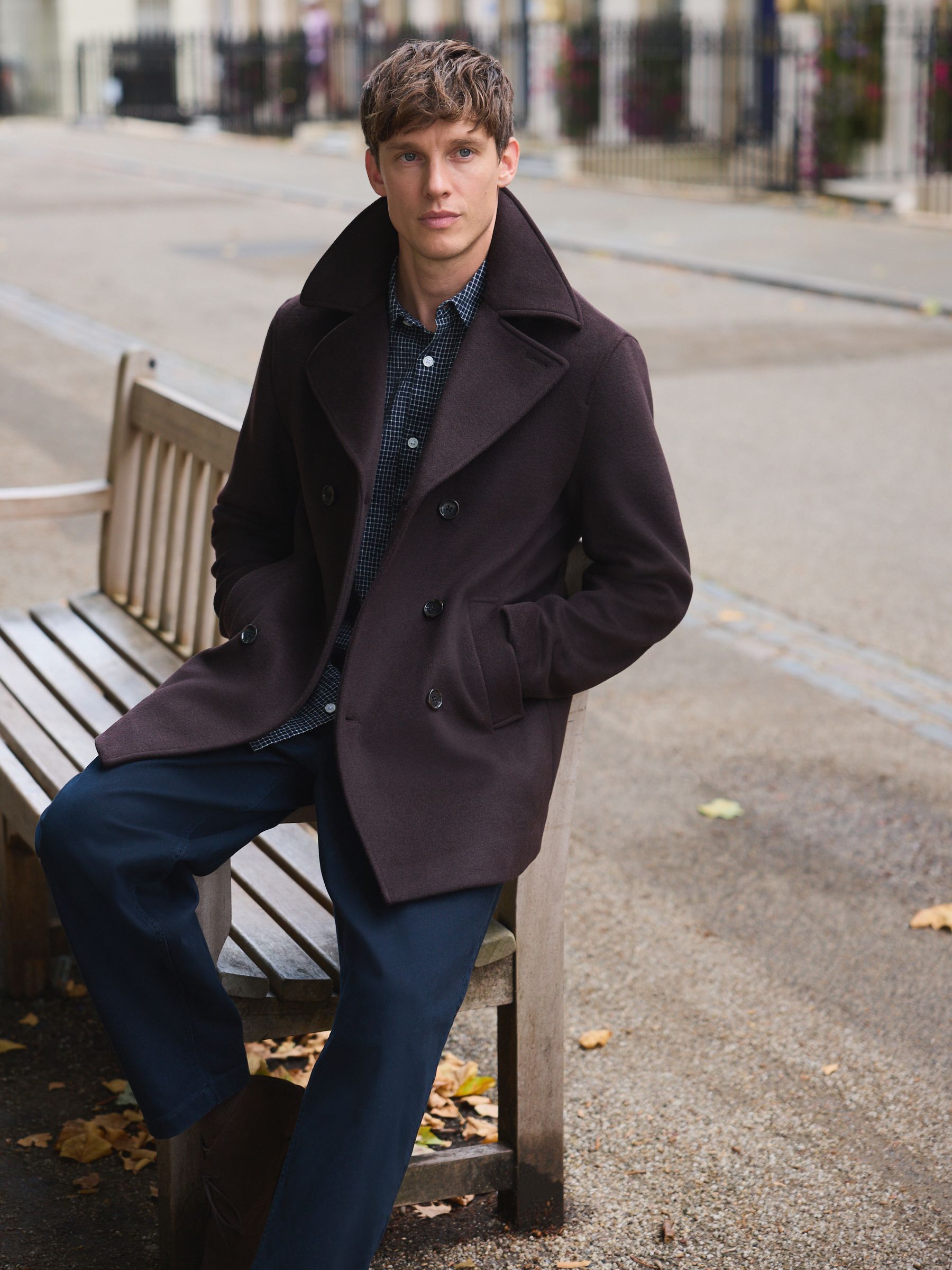 Buy Brown Regular Fit N. Premium Soft Touch Peacoat with Wool from