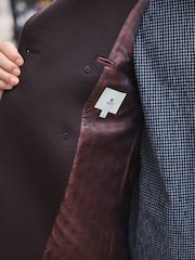 Brown Soft Touch Peacoat with Wool - Image 6 of 9