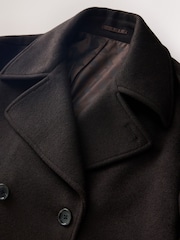 Brown Soft Touch Peacoat with Wool - Image 8 of 9