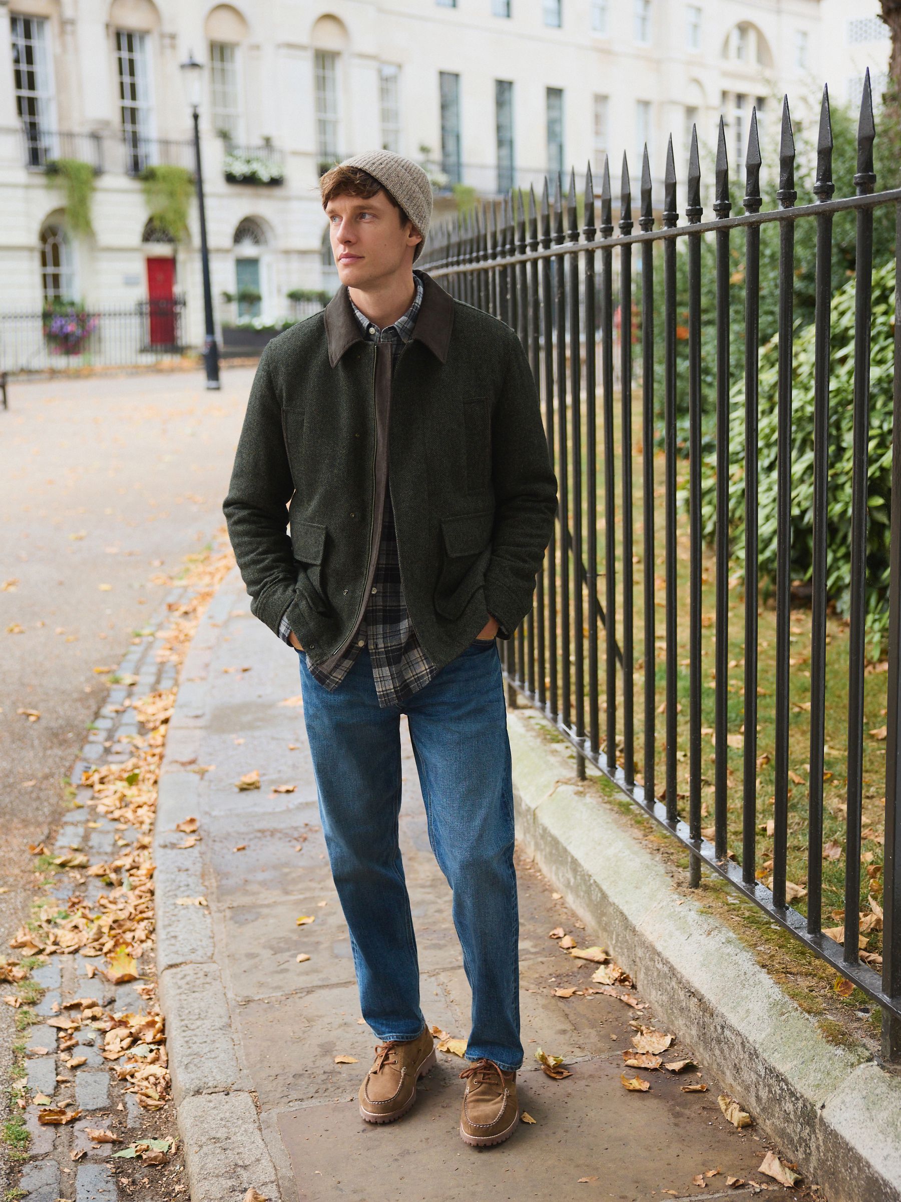 Buy Green Wool Blend Herringbone Quilted Corduroy Collar Jacket