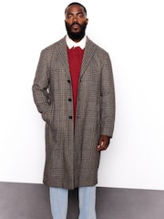 Brown Check Wool Blend Epsom Coat - Image 1 of 4