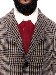 Brown Check Wool Blend Epsom Coat - Image 3 of 4
