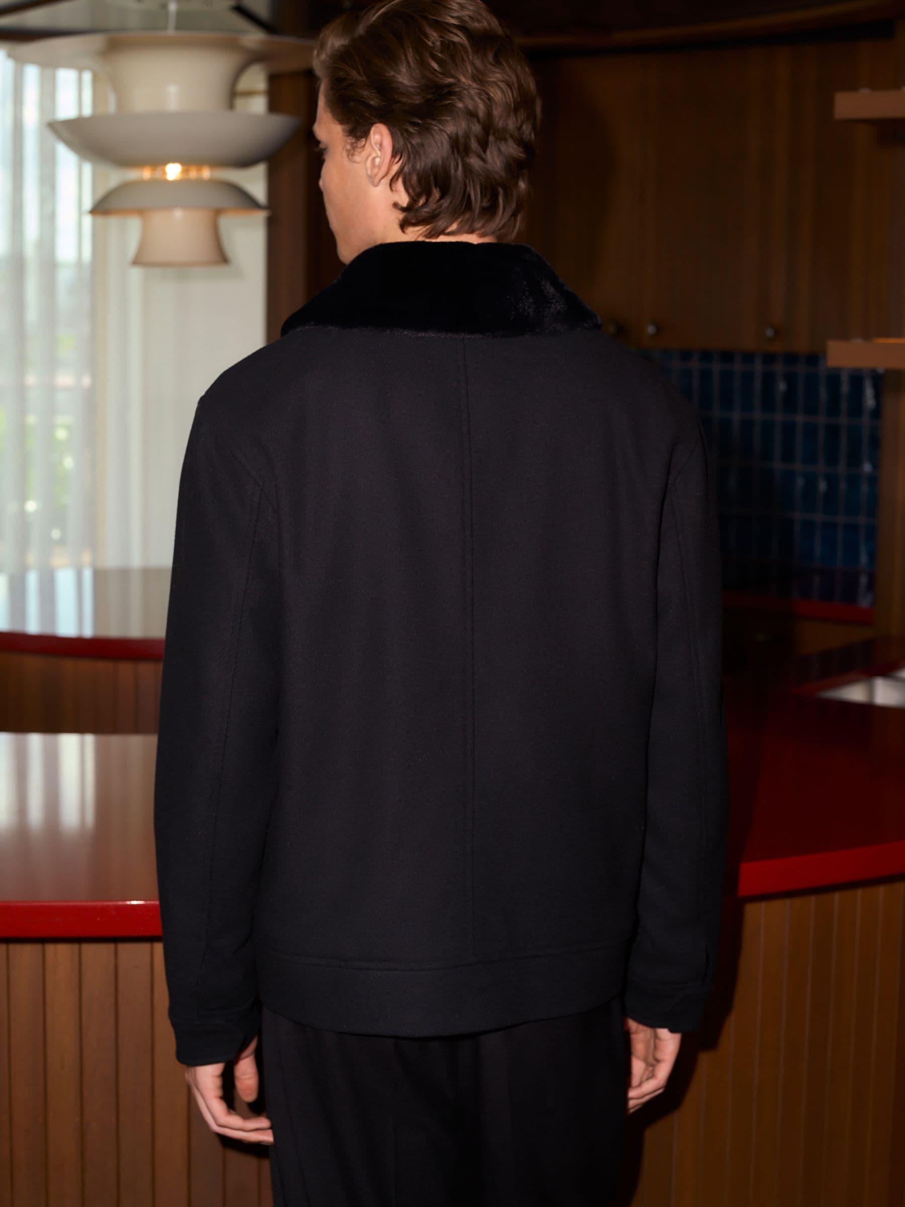 Buy Black Twill Jacket with Removable Faux Fur Collar from Next USA