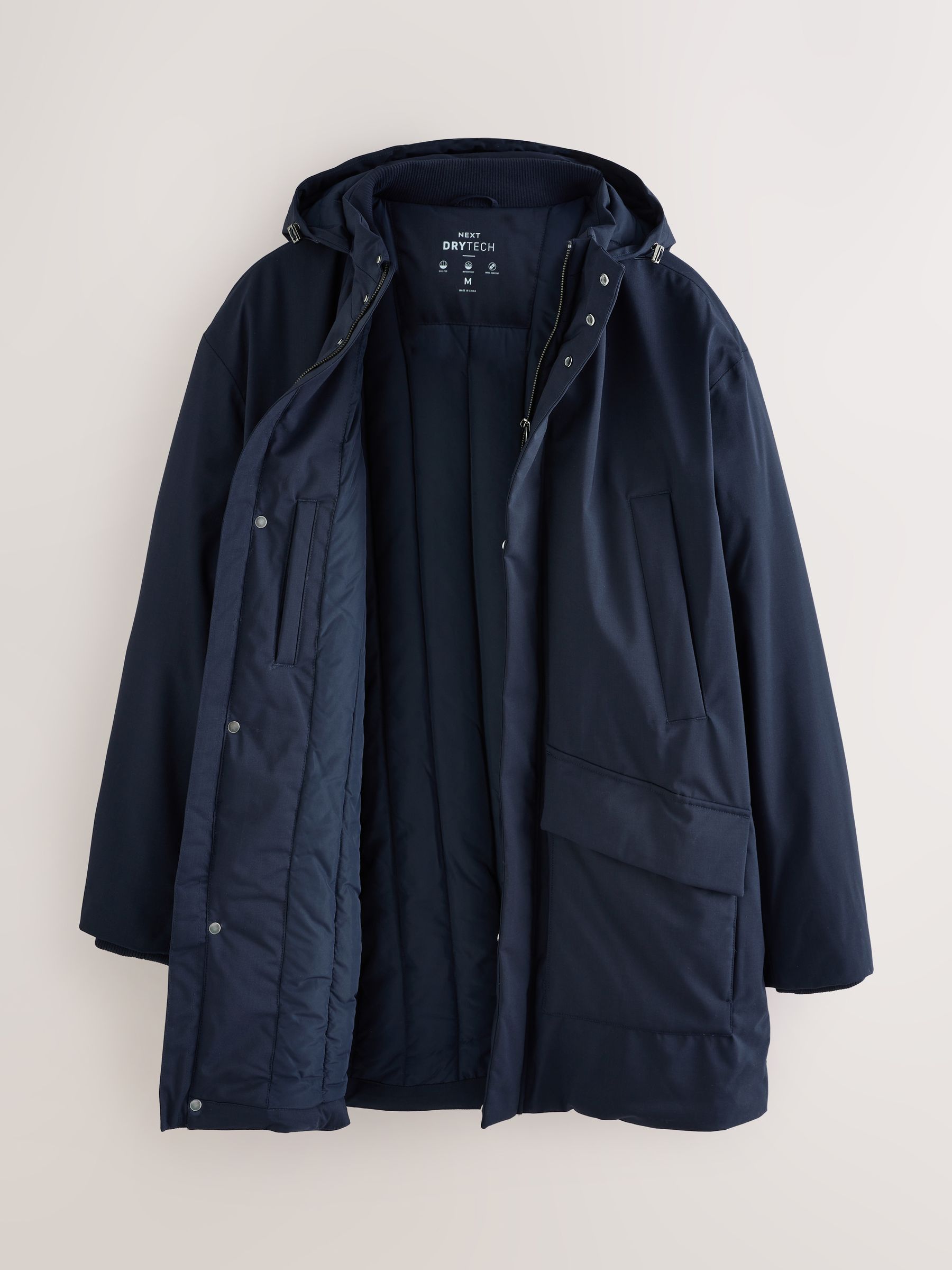 Buy Navy Waterproof 3M Thinsulate™ Hooded Wool Blend Parka from