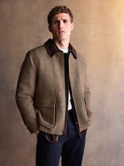 Brown Signature Harris Tweed Puppytooth Corduroy Collar Jacket - Image 1 of 10