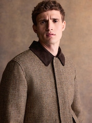 Brown Signature Harris Tweed Puppytooth Corduroy Collar Jacket - Image 4 of 10