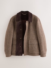Brown Signature Harris Tweed Puppytooth Corduroy Collar Jacket - Image 7 of 10