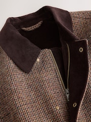 Brown Signature Harris Tweed Puppytooth Corduroy Collar Jacket - Image 8 of 10