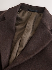 Marrón - Abrigo con tejido de lana de Epsom - Imagen 8 de 10
