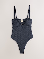 Tummy Control Textured Sparkle Bandeau Swimsuit - Image 5 of 7