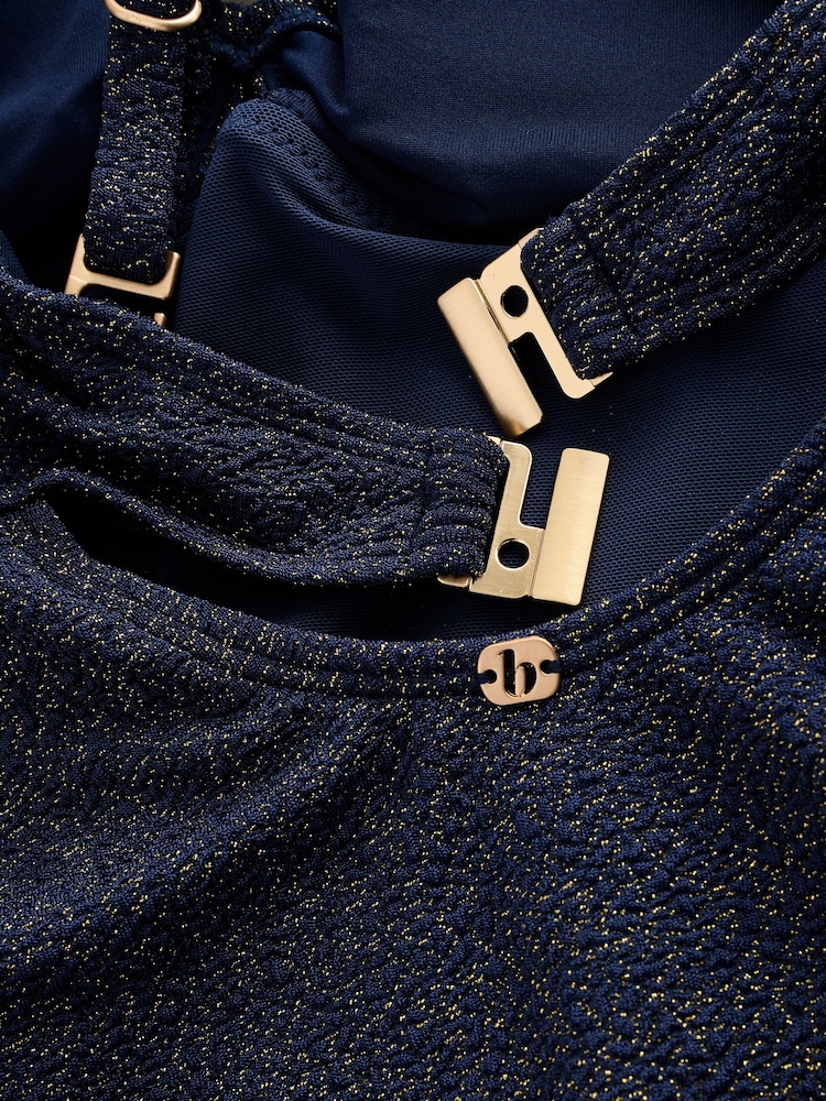 Tummy Control Textured Sparkle Bandeau Swimsuit - Image 7 of 7