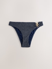 B by Ted Baker Textured Sparkle High Leg Bikini Bottoms - Image 4 of 6