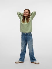 VERO MODA Green Girls Round Neck Soft Touch Knitted Jumper - Image 1 of 3