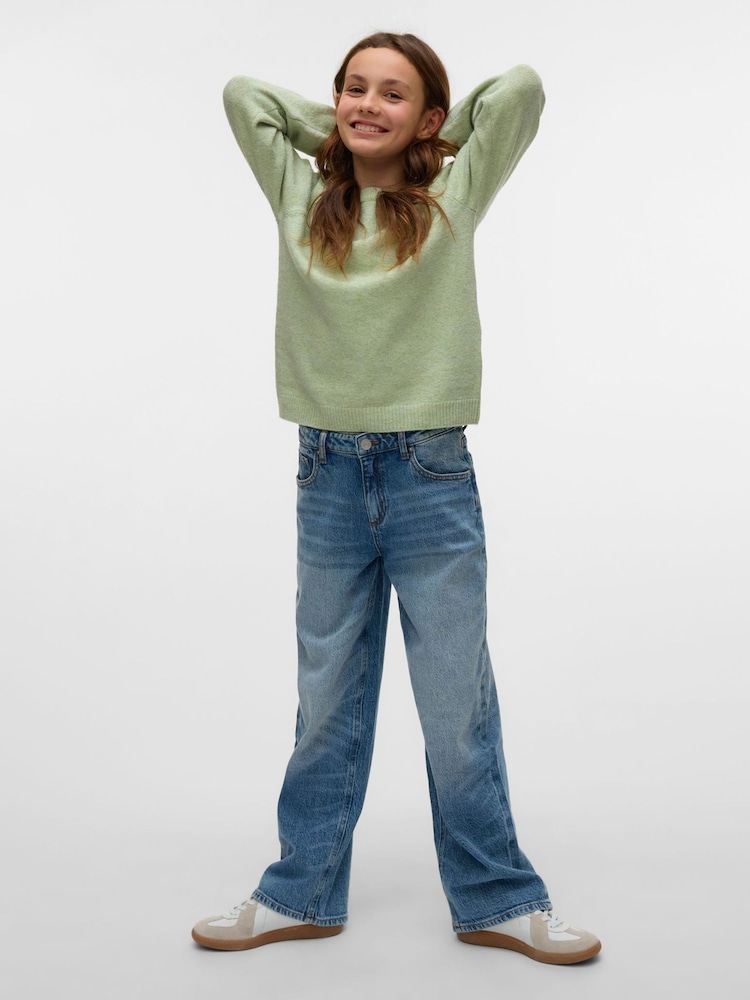 Verde - VERO MODA Girls Round Neck Soft Touch Knitted Jumper - Imagen 1 de 3 Verde - VERO MODA Girls Round Neck Soft Touch Knitted Jumper - Imagen 1 de 3