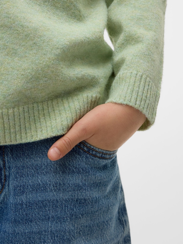 VERO MODA Green Girls Round Neck Soft Touch Knitted Jumper - Image 3 of 3