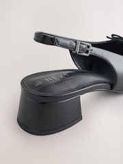 Black Forever Comfort® Round Toe Cap Bow Slingback Block Heels - Image 5 of 5