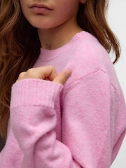 VERO MODA Pink Girls Round Neck Soft Touch Knitted Jumper - Image 3 of 3