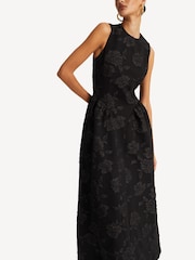 Rotate Black Jacquard Midi Dress - Image 3 of 5