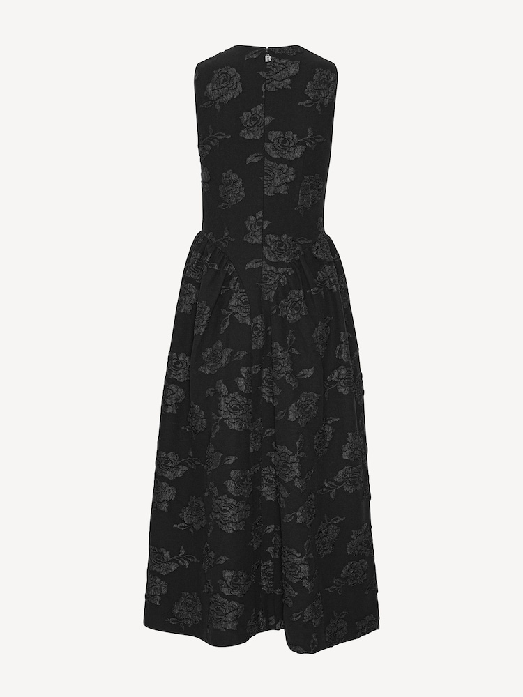 Rotate Black Jacquard Midi Dress - Image 5 of 5 Rotate Black Jacquard Midi Dress - Image 5 of 5