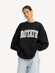 Rotate Black Heavy Crewneck 100% Cotton Sweater - Image 1 of 5