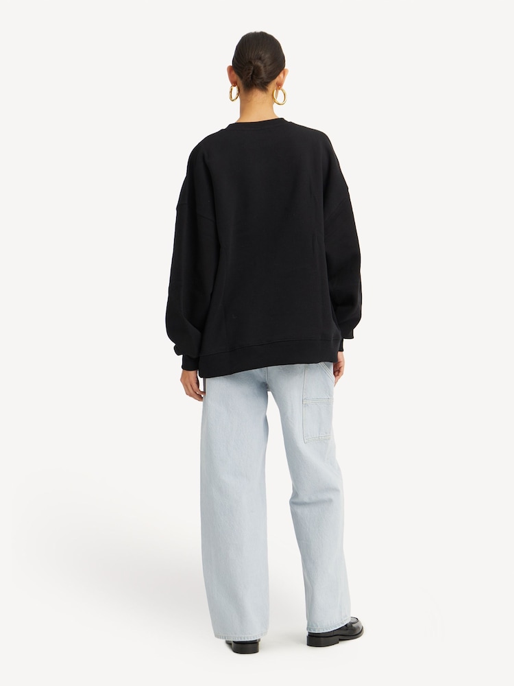 Rotate Black Heavy Crewneck 100% Cotton Sweater - Image 2 of 5