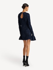 Rotate Blue 3D Mesh Mini Dress - Image 2 of 5