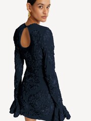 Rotate Blue 3D Mesh Mini Dress - Image 3 of 5