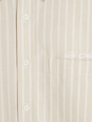 River Island Natural Long Sleeve Striped Oxford 100% Cotton Shirt - Image 6 of 6