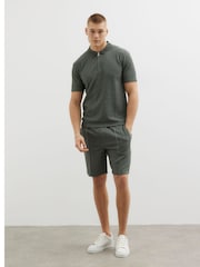 River Island Slim Fit Jacquard Zip Polo Shirt - Bild 2 von 4