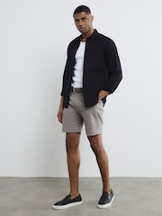 River Island Grey Belted Core Decal Chinos Shorts - Image 2 of 6